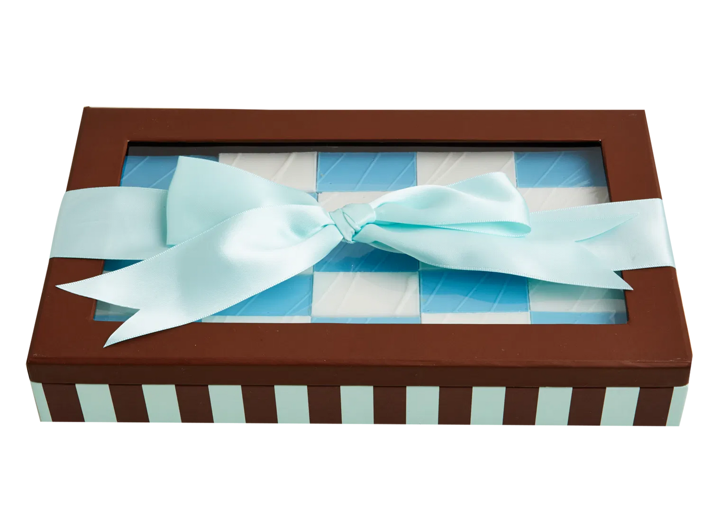 25Blue & White Color Chocolate Covered Peanut Butter Rice Crisp Treats