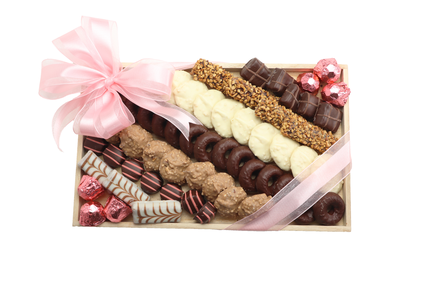 Large Pink Ribbon Chocolate Deluxe Platter