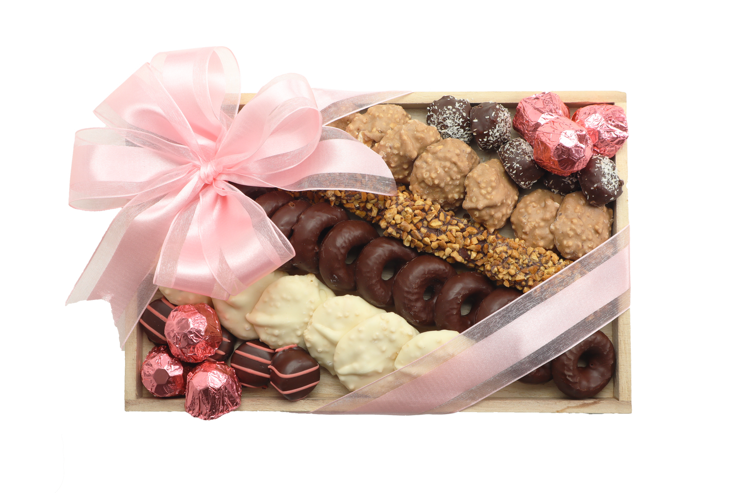 Medium Pink Ribbon Chocolate Deluxe Platter