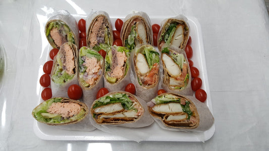 Assorted fish wraps platter