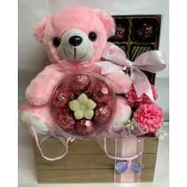 Pink Teddy Bear chocolate Gift set