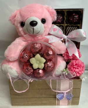 Pink Teddy Bear chocolate Gift set